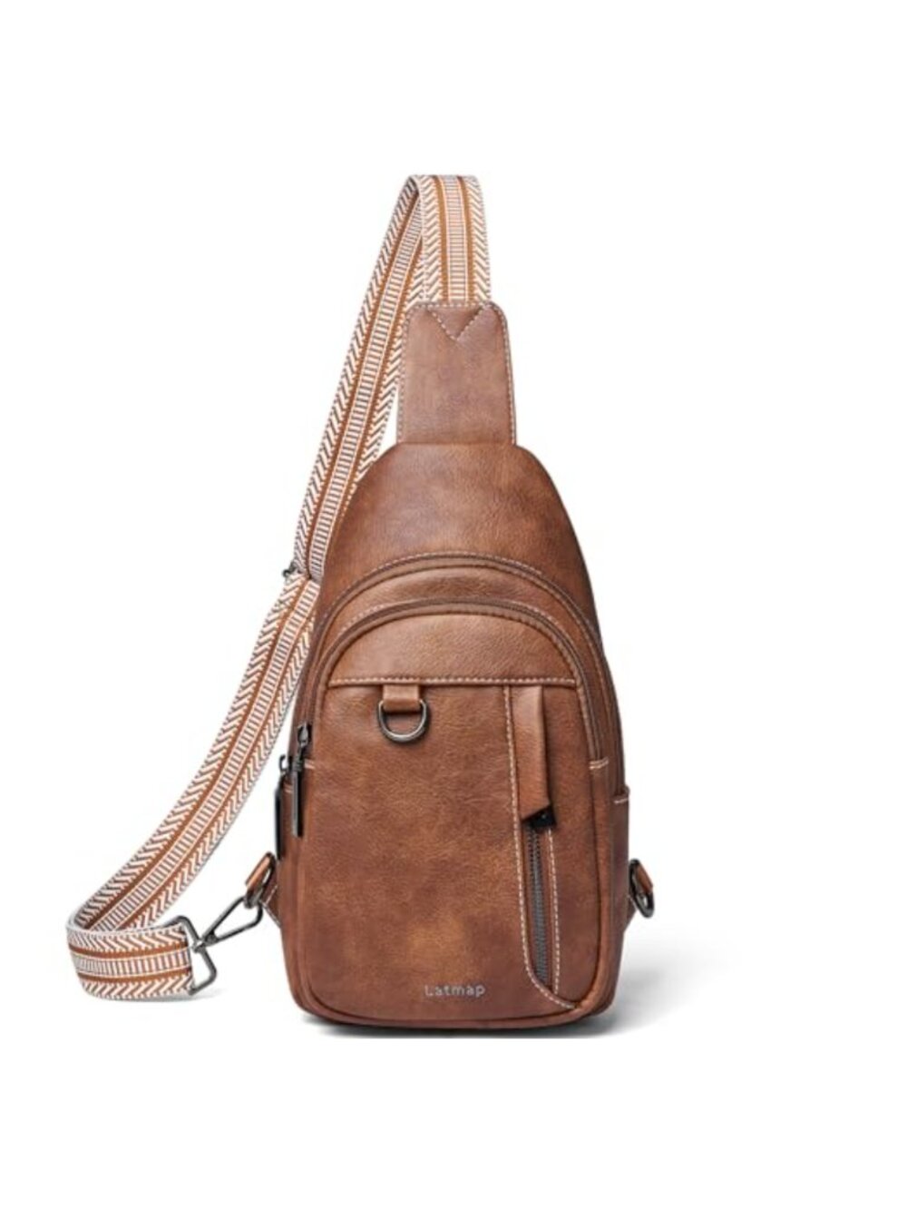 Faux Leather Sling Bag Crossbody Daypack Anti Theft Travel Purse